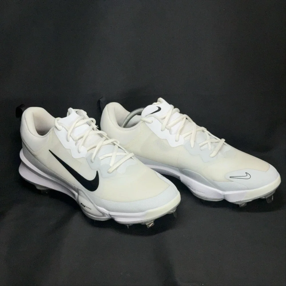 Nike Trout Low Baseball Cleats Shoes Mens 13 White Metal Spikes FB2907-100